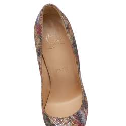 Christian Louboutin Metallic Floral Glitter So Kate Pumps Size 37