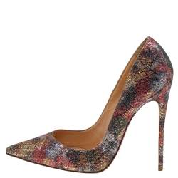 Christian Louboutin Metallic Floral Glitter So Kate Pumps Size 37