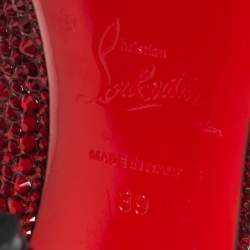 Pre Owned Christian Louboutin Maroon Suede Strass So Kate Pumps Size 39