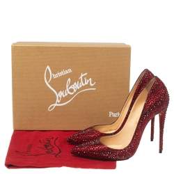 Pre Owned Christian Louboutin Maroon Suede Strass So Kate Pumps Size 39