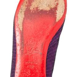 Christian Louboutin Purple/Black Suede Rosella Ballet Flats Size 37