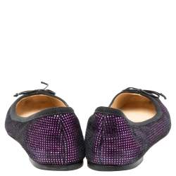 Christian Louboutin Purple/Black Suede Rosella Ballet Flats Size 37