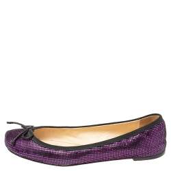 Christian Louboutin Purple/Black Suede Rosella Ballet Flats Size 37