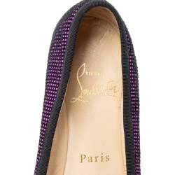 Christian Louboutin Purple/Black Suede Rosella Ballet Flats Size 37