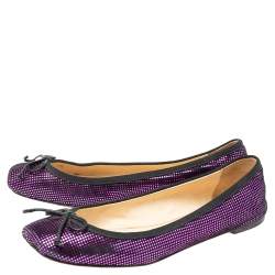 Christian Louboutin Purple/Black Suede Rosella Ballet Flats Size 37