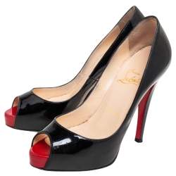 Christian Louboutin Black Patent Leather Very Prive Pumps Size 35