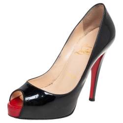 Christian Louboutin Black Patent Leather Very Prive Pumps Size 35