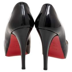 Christian Louboutin Black Patent Leather Very Prive Pumps Size 35