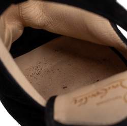 Christian Louboutin Black Suede Change Of The Guard Cross Strap Ankle Strap Sandals Size 38.5