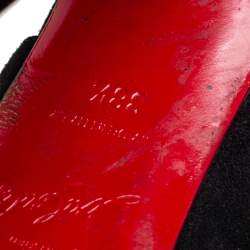 Christian Louboutin Black Suede Change Of The Guard Cross Strap Ankle Strap Sandals Size 38.5
