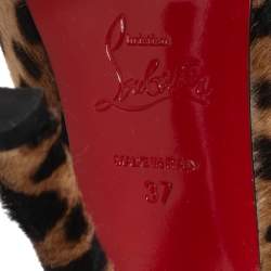 Christian Louboutin Brown/Beige Leopard Print Calf Hair Maryl Pumps Size 37 