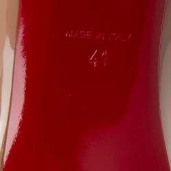 Pre Owned Christian Louboutin Beige Patent Leather Kate Pumps Size 41