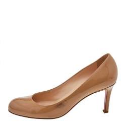 Christian Louboutin Beige Patent Leather Simple Pumps Size 35