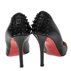 Pre Owned Christian Louboutin Black Leather Zappa Pumps Size 38