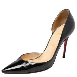 Pre Owned Christian Louboutin  Black Patent Leather Iriza  Pumps Size 40