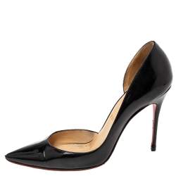 Pre Owned حذاء كعب عالي كريستيان لوبوتان ايريزا جلد لامع أسود مقاس 40