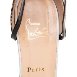 Christian Louboutin Tri-Color Suede and Printed Patent Leather Monocronana Spikes Sandals Size 39