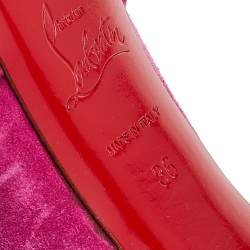 Christian Louboutin Pink Suede Rose Lady Gres 20th Anniversary Collection Platform Knot Peep Toe Pumps Size 36