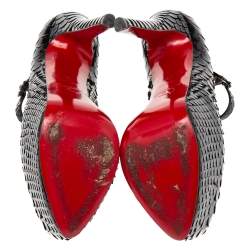 Pre Owned Christian Louboutin Black Python Leather Daffodile Pumps Size 36