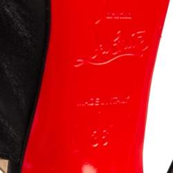 Pre Owned Christian Louboutin Black Leather Corsita Booties Size 36