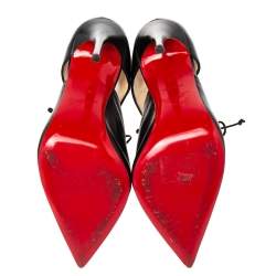 Pre Owned Christian Louboutin Black Leather Corsita Booties Size 36