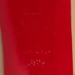 Pre Owned Christian Louboutin Beige Patent Leather Private Number Slingback Sandals Size 39.5