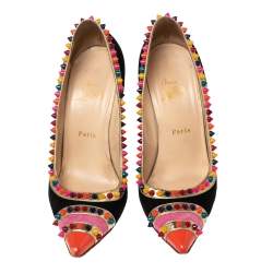 Christian Louboutin Multicolor Suede and Patent Leather Malabar Hill Pumps Size 39.5 