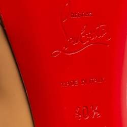 Pre Owned حذاء كعب عالي كريستيان لوبوتان ألتاداما جلد لامع بيج مقاس 40.5