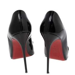Pre Owned Christian Louboutin Black Patent Leather So Kate Pumps Size 40