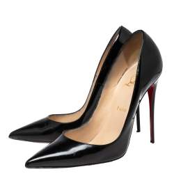 Pre Owned Christian Louboutin Black Patent Leather So Kate Pumps Size 40
