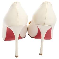 مملوكة مسبقًا Christian Louboutin White Leather Kate Pumps Size 39