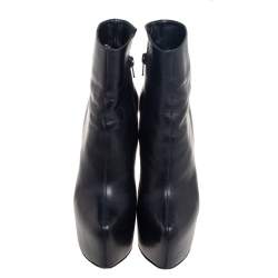 مملوكة مسبقًا حذاء بوت للكاحل كريستيان لوبوتان دافوديل جلد أسود مقاس 37