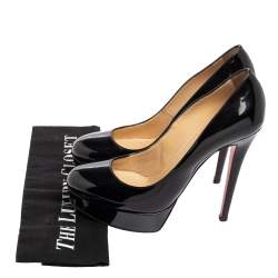 Christian Louboutin Black Patent Bianca Platform Pumps Size 38.5