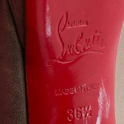 Pre Owned Christian Louboutin Metallic Gold Leather Madame Butterfly Peep Toe Platform Pumps Size 36.5