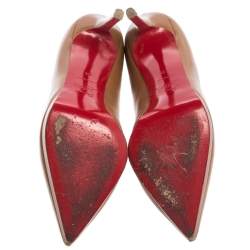 Pre Owned Christian Louboutin Tan Leather Pigalle Plato Pumps Size 41