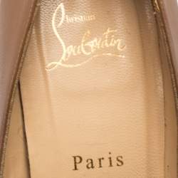 Pre Owned Christian Louboutin Tan Leather Pigalle Plato Pumps Size 41