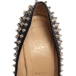 Christian Louboutin Black Leather Spiked Fifi Pumps Size 39