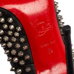 Christian Louboutin Black Leather Spiked Fifi Pumps Size 39