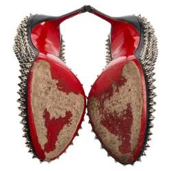 Christian Louboutin Black Leather Spiked Fifi Pumps Size 39