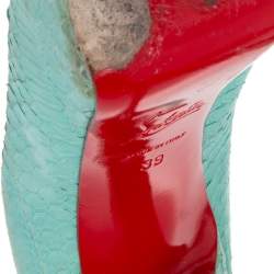 Christian Louboutin Turquoise Green Python Very Prive Pumps Size 39