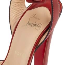 Christian Louboutin Red Leather Ankle Wrap Sandals Size 38
