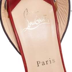 Christian Louboutin Red Leather Ankle Wrap Sandals Size 38