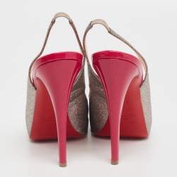 Pre Owned Christian Louboutin Multicolor Glitter No Prive Slingback Pumps Size 40.5