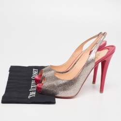 Pre Owned Christian Louboutin Multicolor Glitter No Prive Slingback Pumps Size 40.5
