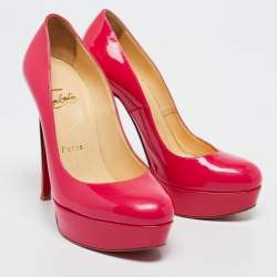 Christian Louboutin Neon Pink Patent Leather Bianca Pumps Size 36