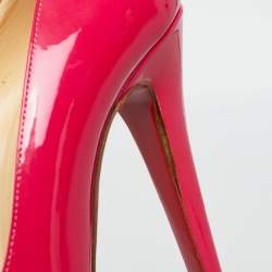 Christian Louboutin Neon Pink Patent Leather Bianca Pumps Size 36