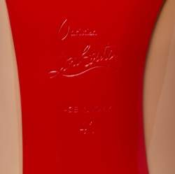 Pre Owned Christian Louboutin Beige Patent Leather Pigalle Pointed Toe Pumps Size 41