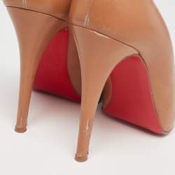 Pre Owned Christian Louboutin Tan Leather Rolando Pumps Size 37.5
