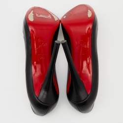 مملوكة مسبقًا حذاء كعب عالي كريستيان لوبوتان جلد أسود مقاس 37.5