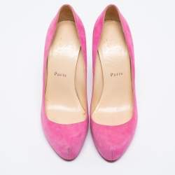 Christian Louboutin Pink Suede Elisa Pumps Size 38.5